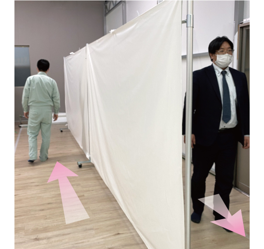 2連結で通路に